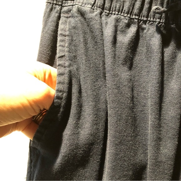 Womens Onia Linen blend with stretch pull on drawstring pants navy blue S - Picture 5 of 8